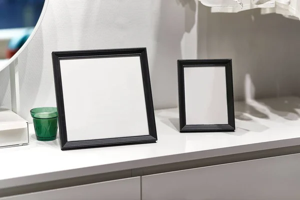 Empty picture frames in a home interior — Stock Photo, Image