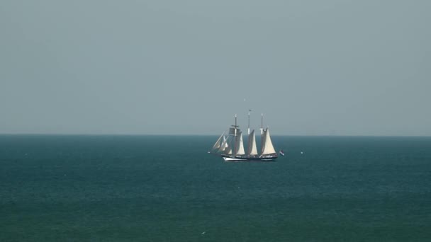 Sailing far on the sea — Stock Video