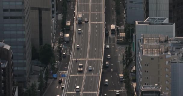 Bilar på en japansk motorväg — Stockvideo