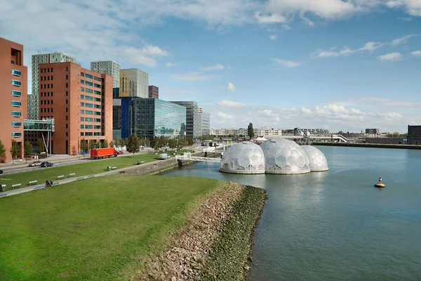 Modern binaları olan Rotterdam kentsel bölgesi — Stok fotoğraf