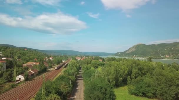 Drone aerial landscape in Hungary — Stock Video