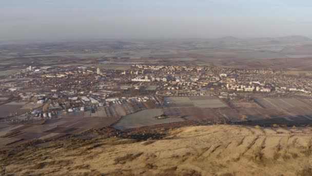 Small town aerial view, Gyongyos, Hungary — Stock Video