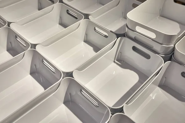 Simple plastic organizing bins — Stock Photo, Image