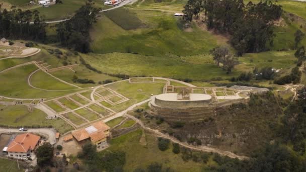 Ruiny archeologiczne Ingapirca w Ekwadorze, widok z powietrza — Wideo stockowe