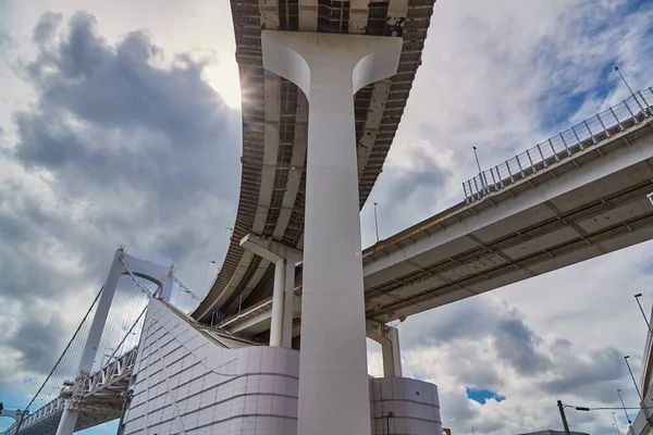 Eleveted highway network structure from below — Stock Photo, Image