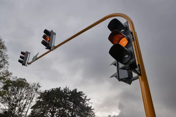 交通信号緑、夜の光 — ストック写真