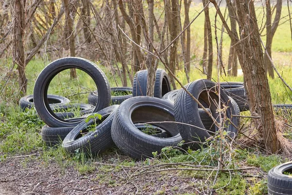 Neumáticos arrastrados — Foto de Stock