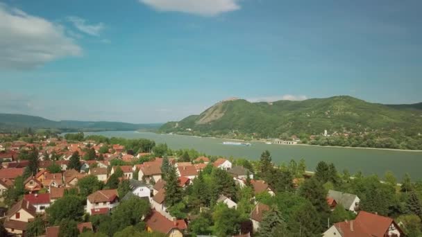 Drone aerial landscape in Hungary — Stock Video