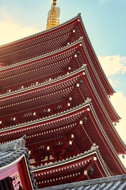 Japonya 'daki bir Budist tapınağının çatısı.