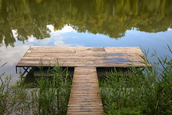 Lakeside iskele detayları — Stok fotoğraf