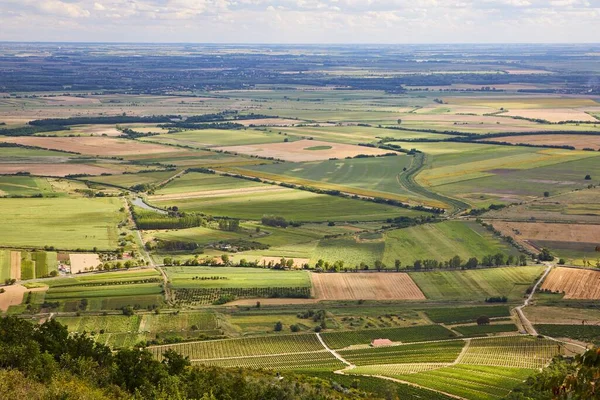 Fields seen from a mountain lookout — Stock Photo, Image