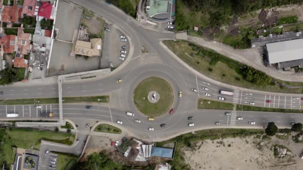 Roundabout from above, multi-lane — Stock Video