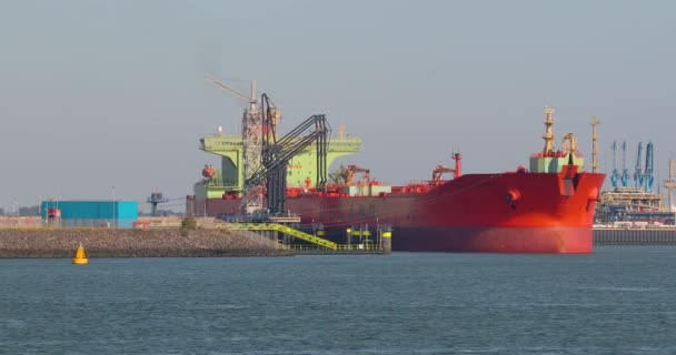 Riesiger Öltanker in Rotterdam — Stockvideo