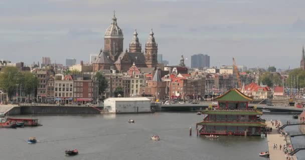 Вид на Амстердам — стоковое видео