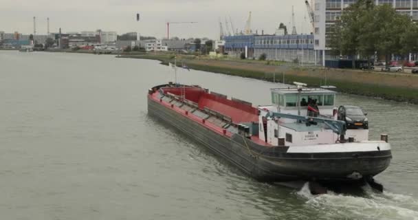 ロッテルダムの貨物船ばら積み貨物船 — ストック動画