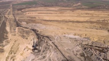 Kömür Madeni Kazısı İnsansız Hava Aracı Yukarıdan Aşağıya Görünümü
