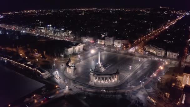 Plac Bohaterów w Budapeszcie — Wideo stockowe