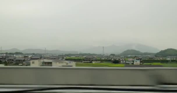 Japão trem bala viagem de alta velocidade — Vídeo de Stock