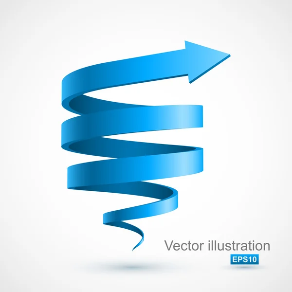 Modrá spirála šipka — Stockový vektor