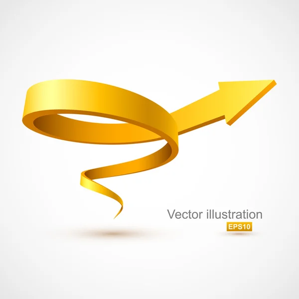 Flecha espiral amarilla — Vector de stock