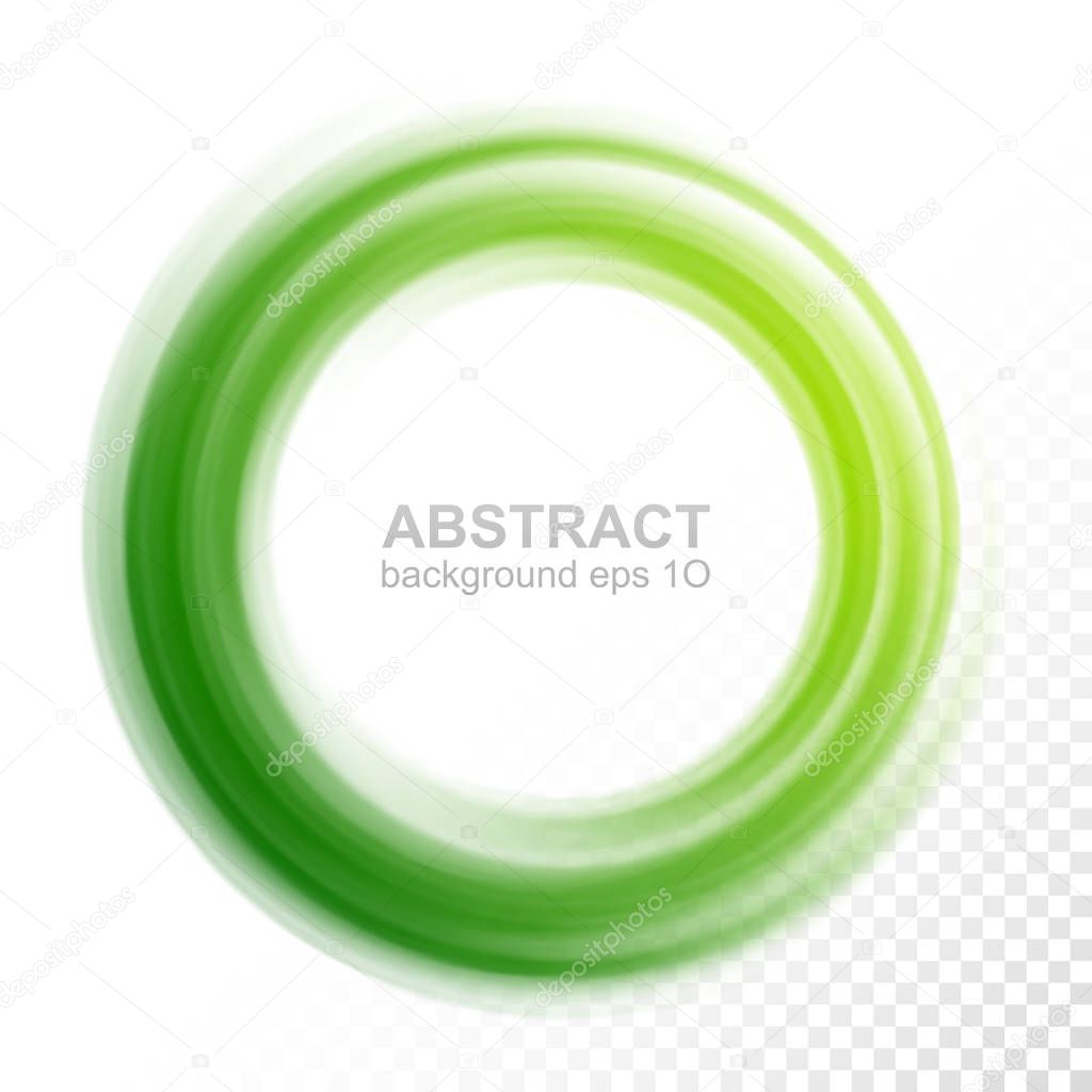 Abstract transparent green swirl circle
