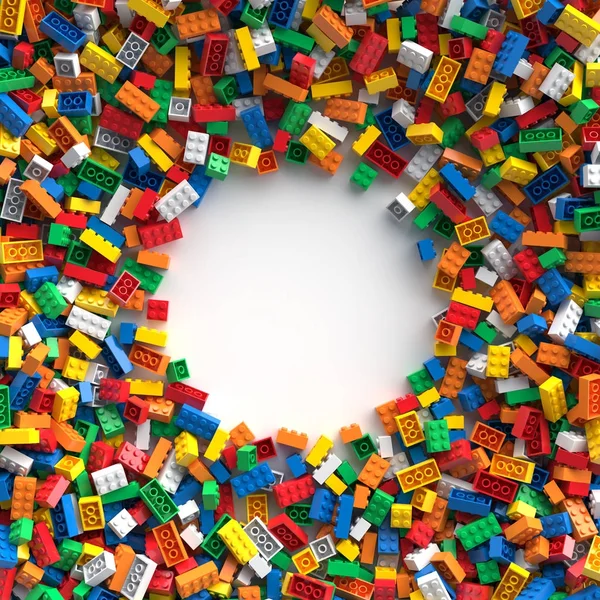 Colored toy bricks with place for your content — Stock Photo, Image