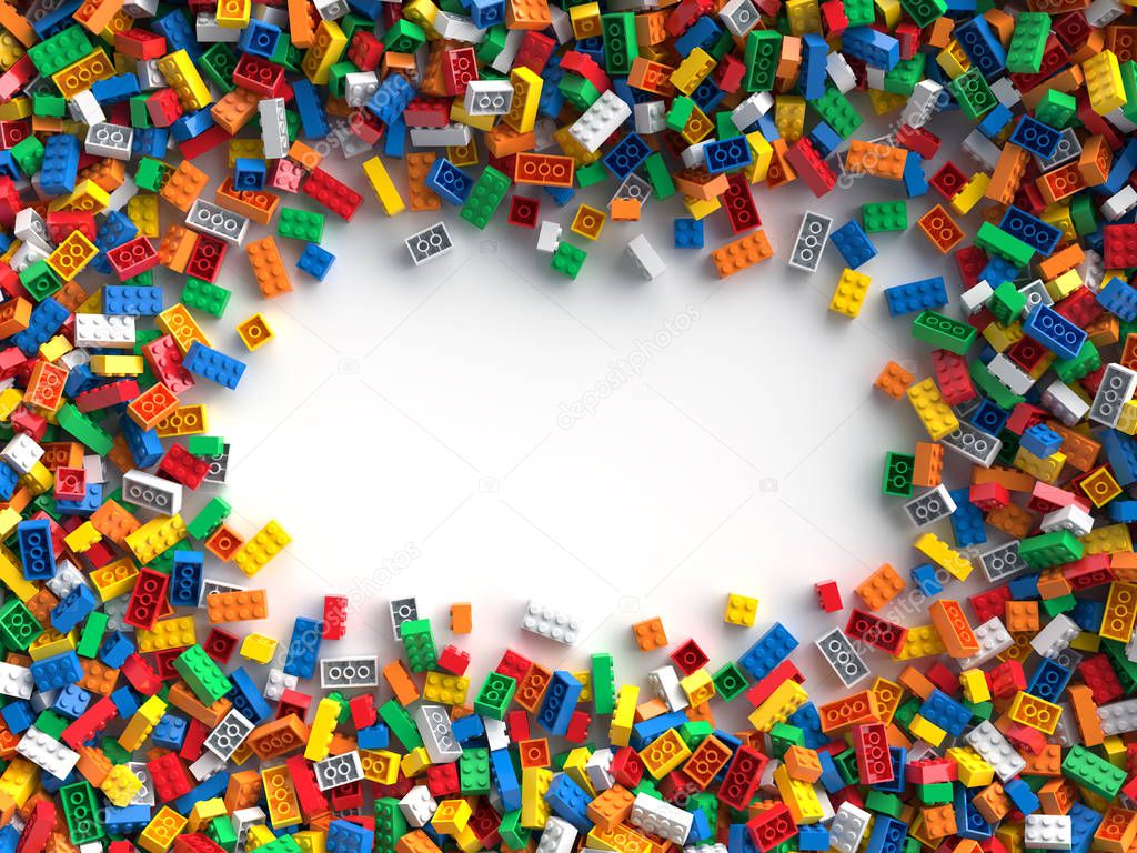Colored toy bricks with place for your content