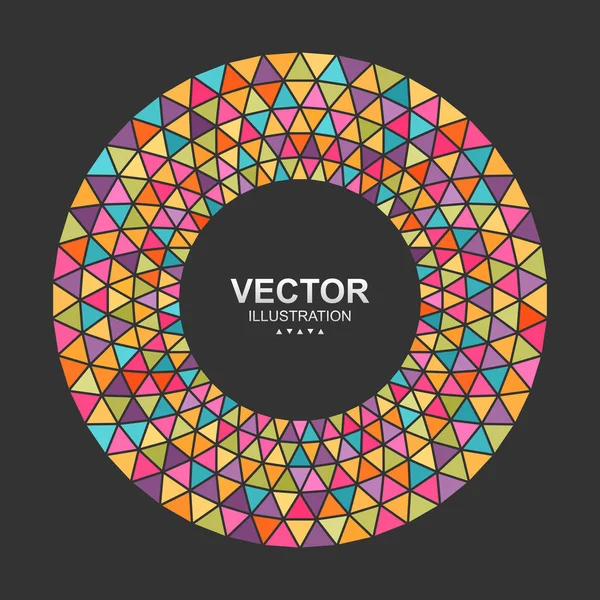 Triângulos coloridos círculo moldura borda — Vetor de Stock