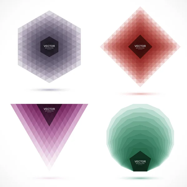 Set van abstracte geometrische gelaagde banners — Stockvector