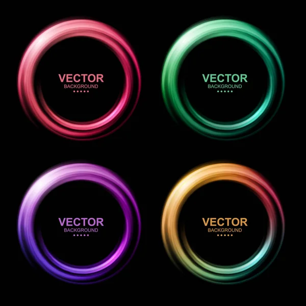 Set of colorful blurry swirl circle banners — Stock Vector