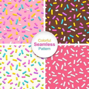 Çörek sır sprinkles ile Dikişsiz desen ayarla