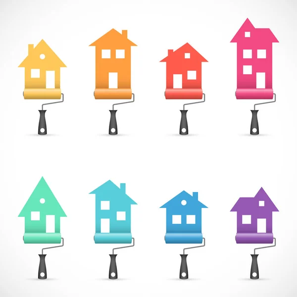 Set of house renovation icons. Painting services icons — Stock Vector