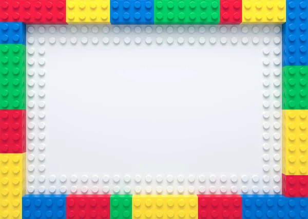 Frame of colorful toy bricks — Stock Photo, Image