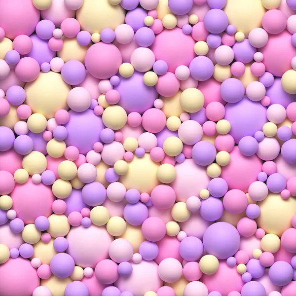 Барвисті кульки різного розміру. купа м'яких яскравих кульок фону — стоковий вектор