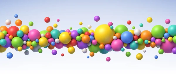 Multicolored flying balls of different sizes vector background — Stock Vector