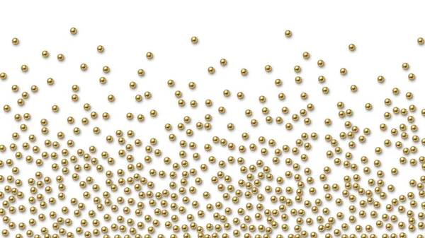 Bolas douradas espalhadas em um fundo branco — Vetor de Stock