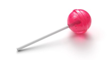 Tatlı pembe lolipop çubukta