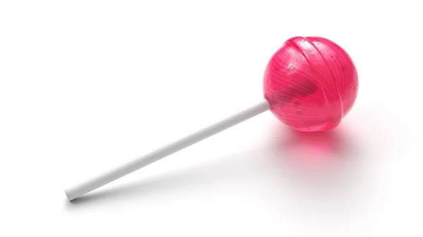 Sweet pink lollipop on stick — 스톡 사진