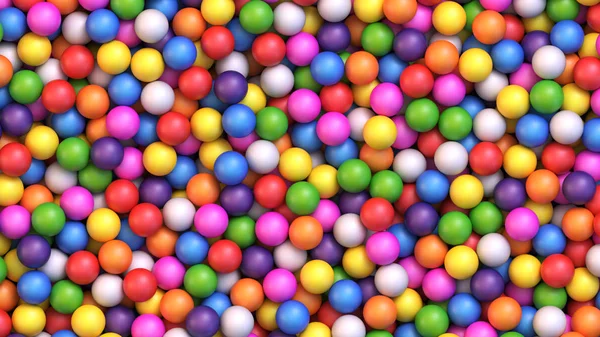 Colorful Gumballs Background Assorted Brightly Colored Candy Gumballs Dragees Realistic — Stok Vektör