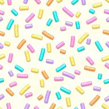 Dekoratif süslemelerle bembeyaz donut jöleli kusursuz desen