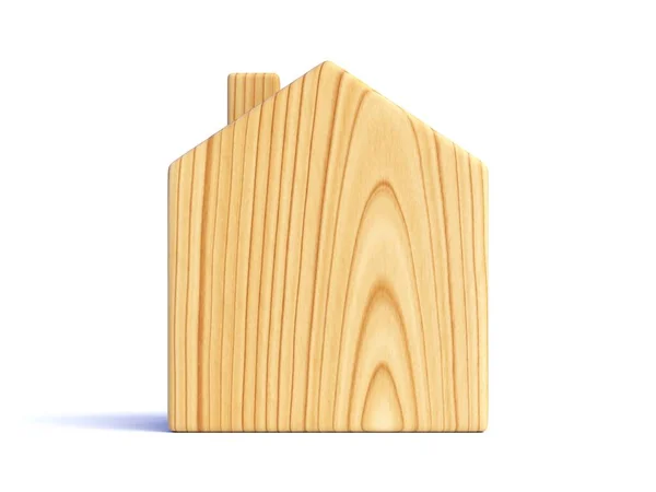 Drewniany dom izolowany na białym tle. Ilustracja 3D — Zdjęcie stockowe