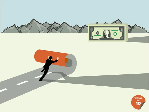iş adamı Doları para, iş başarı kavramı kendi yol oluşturma