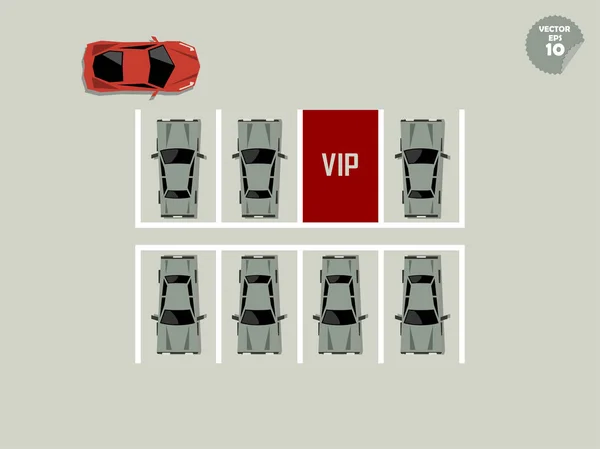 Vip концепция, красная vip парковка — стоковый вектор