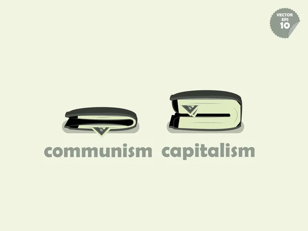 Compararea banilor între comunism și capitalism — Vector de stoc