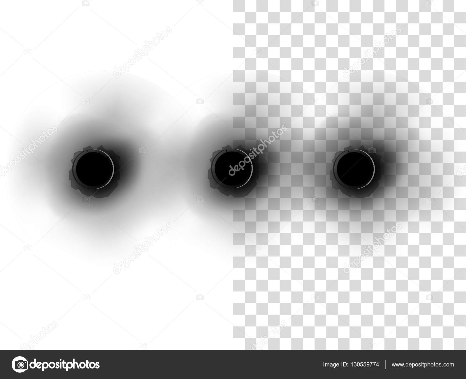 从火器在金属板上透明的背景，纹理设计概念的现实弹孔图库矢量图©watchara.tk@gmail.com 130559774, image size:1024x832