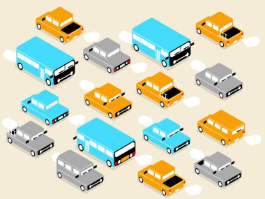 araç araba yolda yol tasarım konsepti üzerinde güzel izometrik tasarım