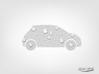 graphic design vector of electric vehicle car with transparent water drop clipart
