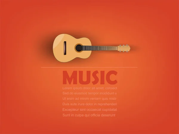 Info Grafik-Design-Vektor der akustischen Gitarre mit Musiktext und Kopierraum, realistisches Retro-Design, Musik-Design-Konzept, Musik-Info Grafik-Design-Plakat — Stockvektor