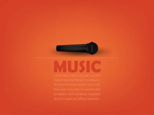 Info Grafik-Design-Vektor des Mikrofons mit Musiktext und Kopierraum, realistisches Retro-Design, Musik-Design-Konzept, Musik-Info-Grafik-Design-Plakat — Stockvektor