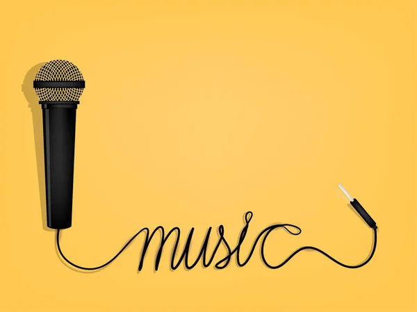 Graphisme de la musique, fil de microphone sous forme d'alphabet musical — Image vectorielle